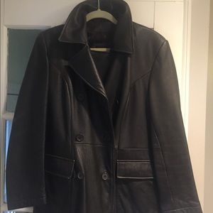 Women’s XL Dark Brown Leather peacoat